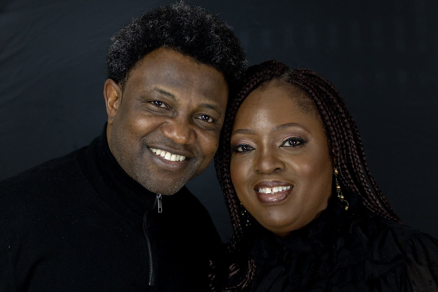 Abbiih and Jonathan Oloyede in a studio portrait